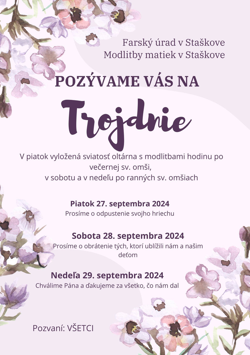 Trojdnie modlitieb matiek